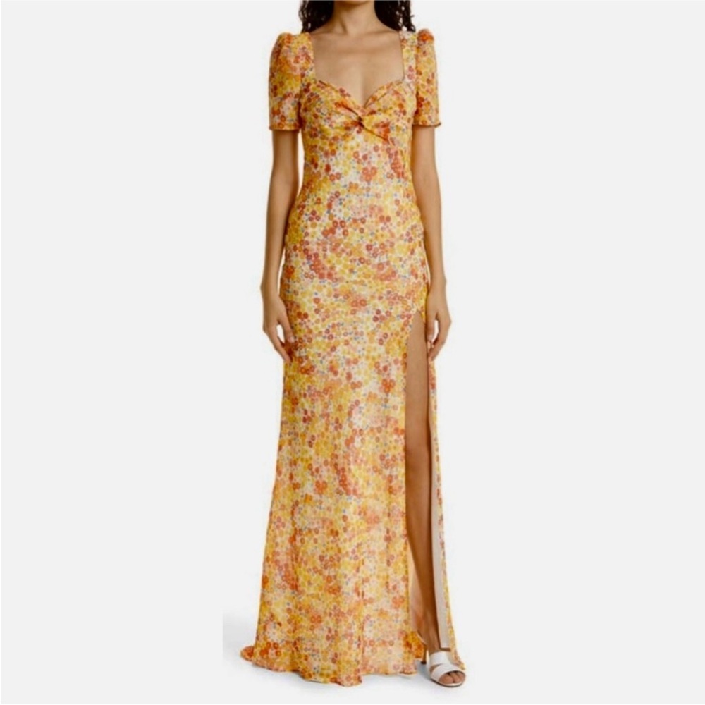 STAUD loveshackfancy Floral Yellow Maxi Dress